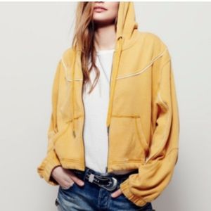 Free People Oversized 70s Inspired Zip Up Hoodie